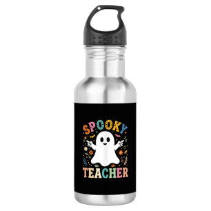 Griezelige leraar Schattig spook Halloween-ontwerp Waterfles