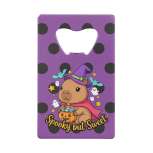 Griezelige maar Lieve Capybara Heks Halloween Kredietkaart Flessenopener
