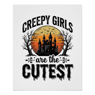 Griezelige Meisjes Zijn De Schattigste Halloween V Perfect Poster
