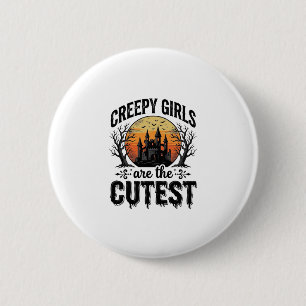 Griezelige Meisjes Zijn Het Allerliefste Halloween Ronde Button 5,7 Cm