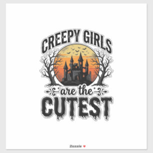 Griezelige Meisjes Zijn Het Allerliefste Halloween Sticker