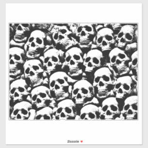 Griezelige menselijke schedels patroon horror goth sticker