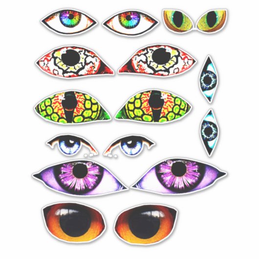Griezelige Mensen Dier Wezen Ogen Sticker (Voorkant)