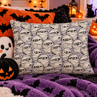Griezelige Mummie Ogen Halloween Patroon Accent Kussen