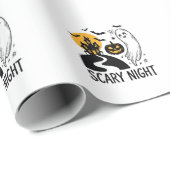 Griezelige Nacht Halloween Spokenhuis Spook Ontwer Cadeaupapier (Rol Hoek)