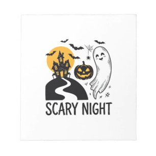 Griezelige Nacht Halloween Spokenhuis Spook Ontwer Notitieblok