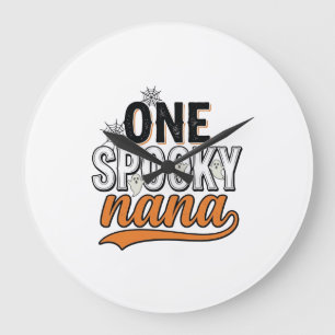 Griezelige Nana Halloween Geest Vintage Shirt Ontw Grote Klok