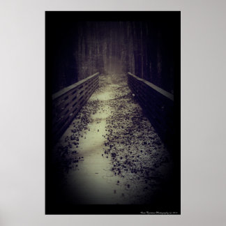 Griezelige Nevelige Wandelbrug Poster