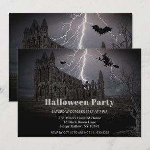 Griezelige Oude Ruïne Halloween Feest Uitnodiging