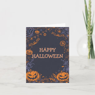 Griezelige Pompoen Donkere Elegante Halloween Groe Feestdagen Kaart