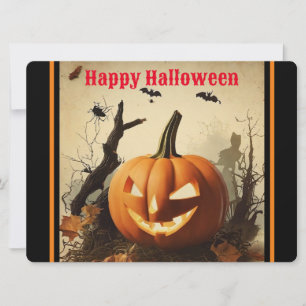 Griezelige Pompoen Halloween Collectie Feestdagenkaart