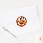 Griezelige Pompoen Halloween Sticker (Envelop)