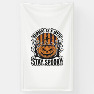 Griezelige Pompoen Heks Vintage Gravure Halloween Spandoek