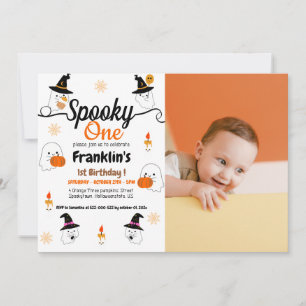 Griezelige pompoen kinderen halloween verjaardagsf kaart