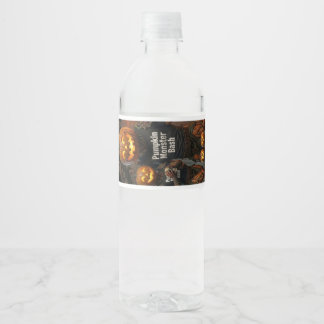 Griezelige Pompoen Monster Eet- en Dranklabel Set Waterfles Etiket
