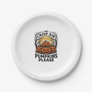 Griezelige Pompoen Shirt Vintage Gravure Herfst Ha Papieren Bordje