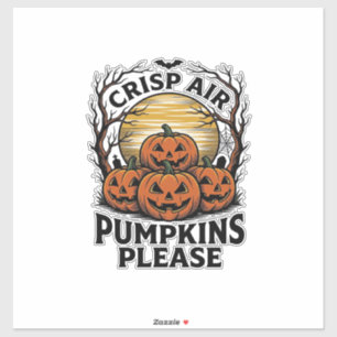 Griezelige Pompoen Shirt Vintage Gravure Herfst Ha Sticker