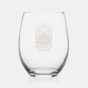 Griezelige Pompoen Shirt Vintage Gravure Herfst Ha Wijnglas Zonder Voet