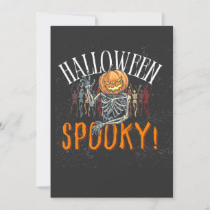 Griezelige Pompoen Skelet Halloween T-Shirt Grap Kaart