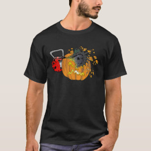 Griezelige pompoen snijden Halloween kettingzaag p T-shirt