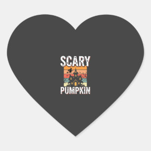 Griezelige Pompoen Spokenhuis Halloween Ontwerp_1 Hart Sticker