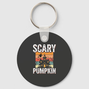 Griezelige Pompoen Spokenhuis Halloween Ontwerp_1 Sleutelhanger