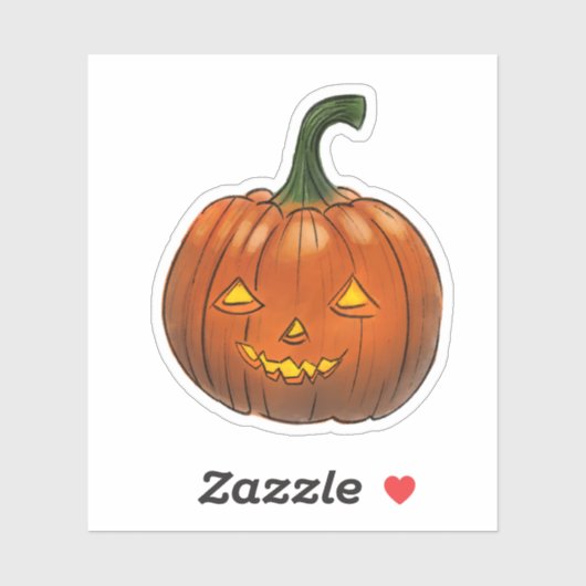 Griezelige pompoen sticker (Vel)