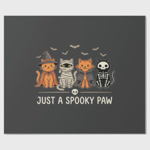 Griezelige Poot Halloween Kat Kostuum Vector Ontwe Cadeaupapier