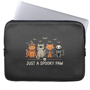 Griezelige Poot Halloween Kat Kostuum Vector Ontwe Laptop Sleeve