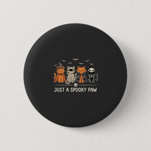 Griezelige Poot Halloween Kat Kostuum Vector Ontwe Ronde Button 5,7 Cm
