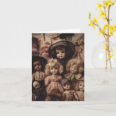 Griezelige poppen kaart (Gele Bloem)