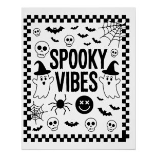 Griezelige Retro Halloween-sfeer Perfect Poster
