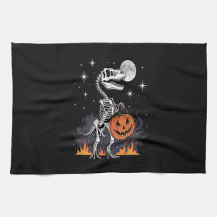 Griezelige Saurus Halloween Dinosaur Theedoek