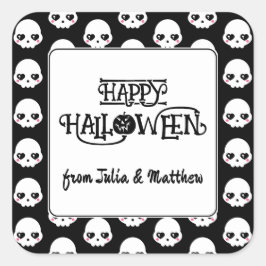 Griezelige Schattigee schedels Vierkante Sticker