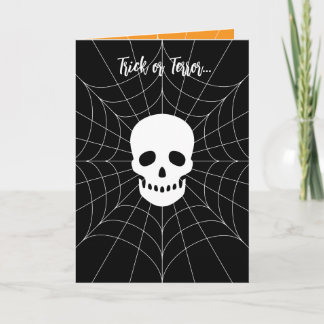Griezelige Schedel Halloween Feestdagen Kaart