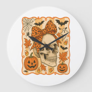 Griezelige Schedel Halloween Grote Klok
