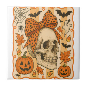 Griezelige Schedel Halloween Tegeltje