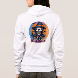 Griezelige Schedel Heks Halloween Kunst-88888 Hoodie