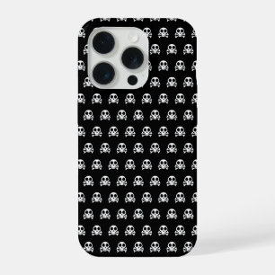 griezelige schedel op een zwarte achtergrond iPhone 15 pro hoesje
