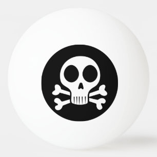 griezelige schedel op een zwarte achtergrond pingpongballen