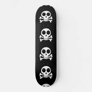 griezelige schedel op een zwarte achtergrond skateboard