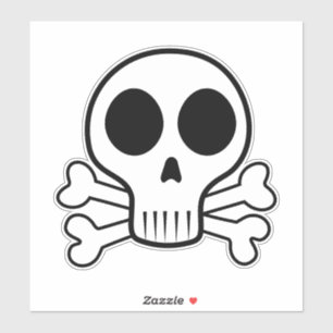 griezelige schedel op een zwarte achtergrond sticker