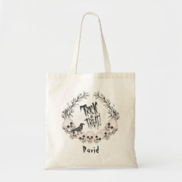 Griezelige Schedelkrans Raaf Trick or Treat Tote Bag