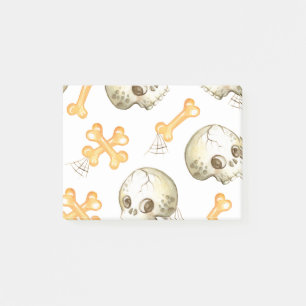 Griezelige schedels en botten Halloween patroon Post-it® Notes