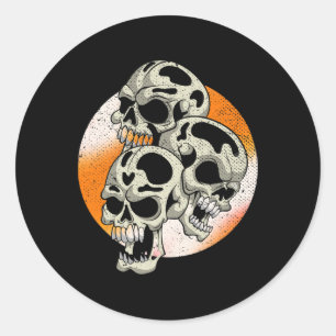 Griezelige Schedels Halloween Kostuum Feestje Enge Ronde Sticker
