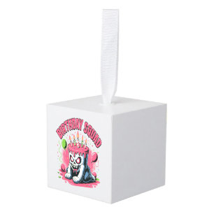 Griezelige Schedeltaart Verjaardags Team Kubus Ornament