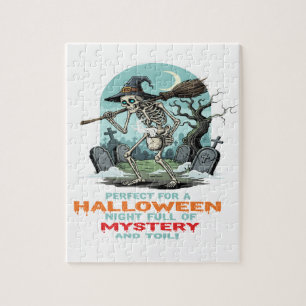 Griezelige Skelet Heks – Halloween Kerkhof Advent Legpuzzel