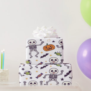 Griezelige Skelet Sfeer voor Halloween Cadeaupapier
