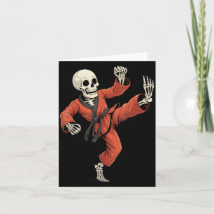 Griezelige skelet Taekwondo Martial Arts Halloween Kaart