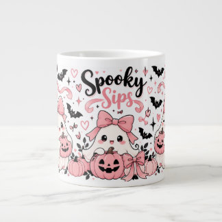 Griezelige Slokjes Roze Coquette Halloween Geesten Extra Grote Beker